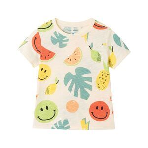 Andy & Evan Boys Allover Fun Print Graphic T-Shirt, White